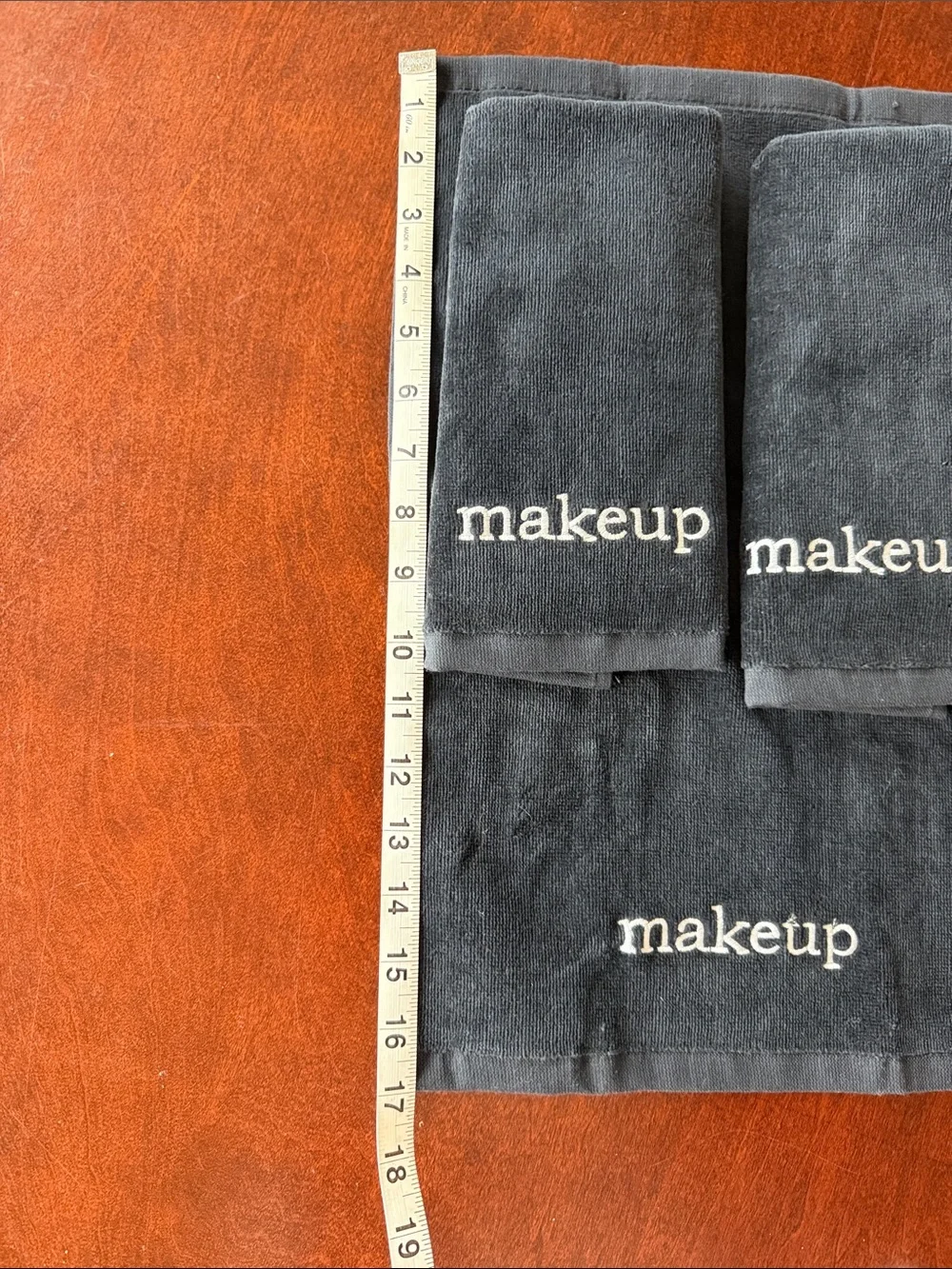Black makeup removal towels ~ set of 3